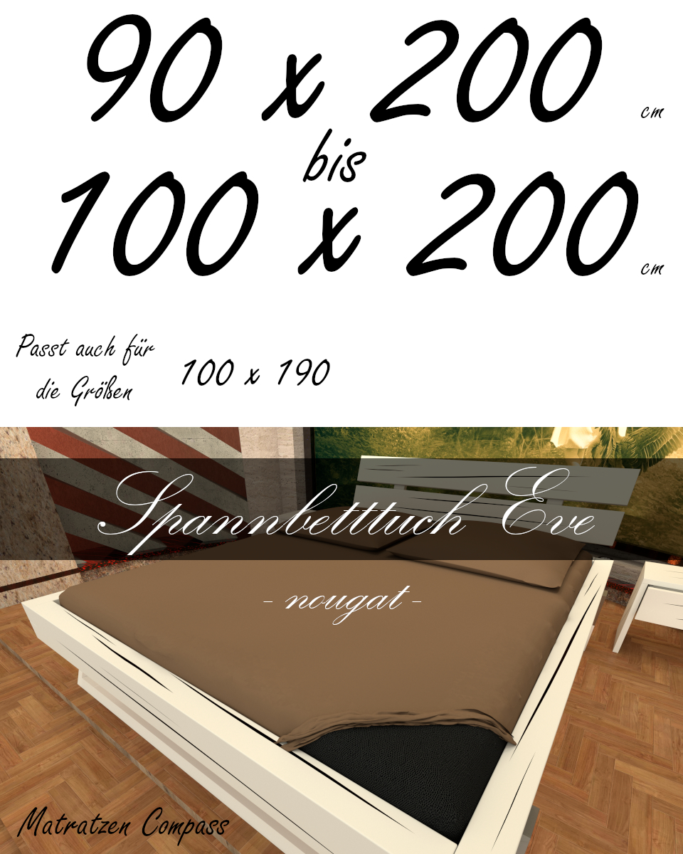 Hochwertiges Spannbetttuch 100 x 200 Eve nougat - bestens geeignet für Matratzen bis 24 cm Höhe
