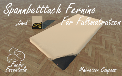 Spannbetttuch 100x200x11 Fernino sand - speziell entwickelt fuer faltbare Matratzen