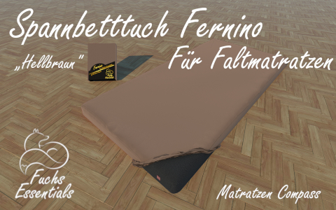 Spannbetttuch 112x180x11 Fernino hellbraun - insbesondere fuer Campingmatratzen