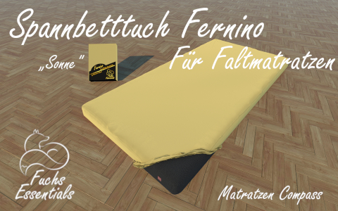 Spannbetttuch 100x180x14 Fernino sonne - speziell entwickelt fuer Faltmatratzen