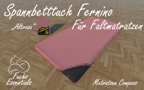 Spannbetttuch 110x200x14 Fernino altrosa - insbesondere fuer Koffermatratzen