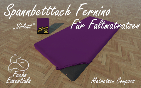 Spannbetttuch 100x200x6 Fernino violett - speziell fuer klappbare Matratzen