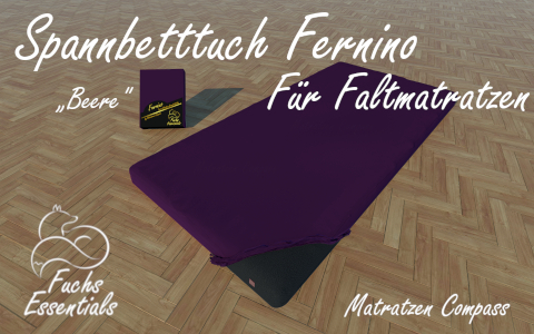 Bettlaken 112x180x11 Fernino beere - insbesondere fuer Koffermatratzen