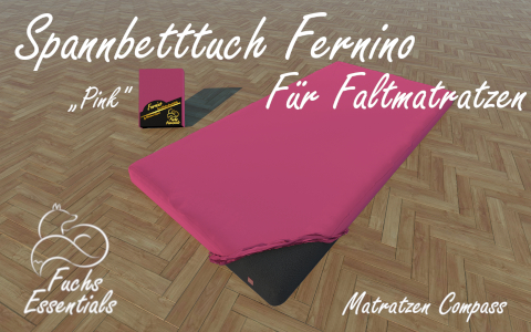 Spannbetttuch 100x200x14 Fernino pink - speziell entwickelt fuer faltbare Matratzen