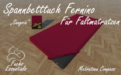Bettlaken 110x190x8 Fernino sangria - besonders geeignet fuer Faltmatratzen