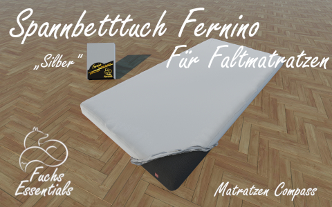 Bettlaken 110x200x6 Fernino silber - insbesondere geeignet fuer Koffermatratzen