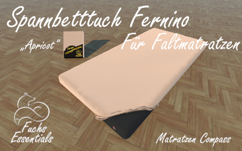Spannlaken 112x180x11 Fernino apricot - speziell entwickelt fuer Faltmatratzen