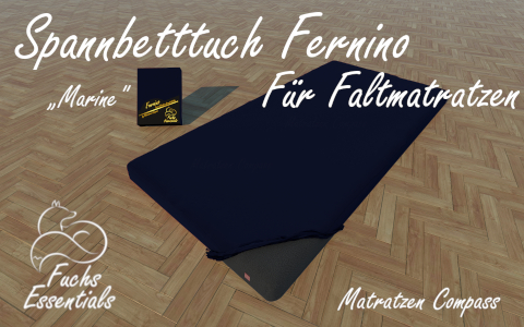 Bettlaken 112x180x11 Fernino marine - speziell entwickelt fuer faltbare Matratzen