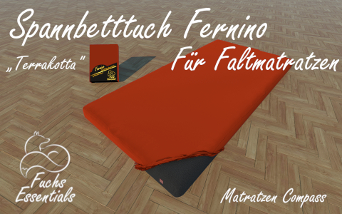 Bettlaken 110x200x14 Fernino terrakotta - besonders geeignet fuer Koffermatratzen