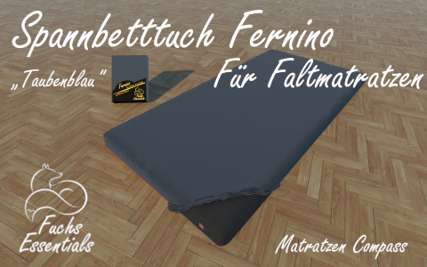 Spannbetttuch 110x200x14 Fernino taubenblau - insbesondere fuer Gaestematratzen