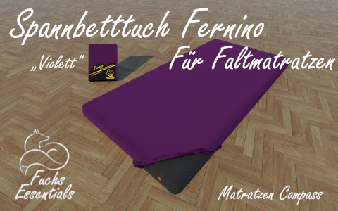Spannbetttuch 112x180x11 Fernino violett - insbesondere geeignet fuer Klappmatratzen