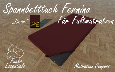 Spannlaken 112x180x11 Fernino rosine - insbesondere fuer Faltmatratzen