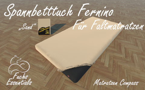 Bettlaken 110x200x14 Fernino sand - insbesondere fuer Campingmatratzen