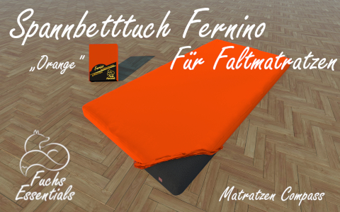Spannbetttuch 110x200x14 Fernino orange - insbesondere fuer Koffermatratzen