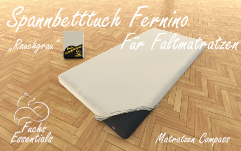 Spannbetttuch 112x180x11 Fernino rauchgrau - insbesondere geeignet fuer Klappmatratzen