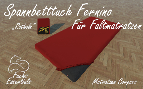 Spannbetttuch 110x200x14 Fernino rotholz - insbesondere fuer Klappmatratzen