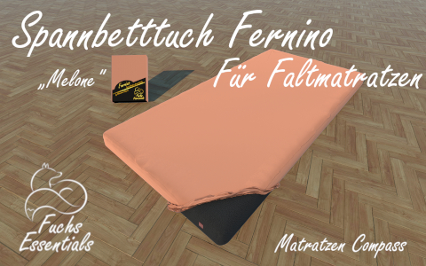 Bettlaken 110x190x14 Fernino melone - speziell entwickelt fuer faltbare Matratzen