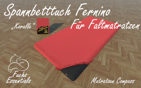 Bettlaken 110x200x14 Fernino koralle - speziell entwickelt fuer Faltmatratzen
