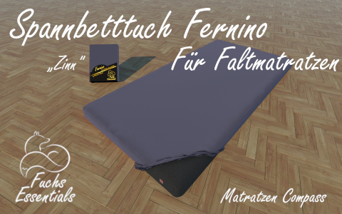 Bettlaken 110x200x14 Fernino zinn - speziell fuer faltbare Matratzen