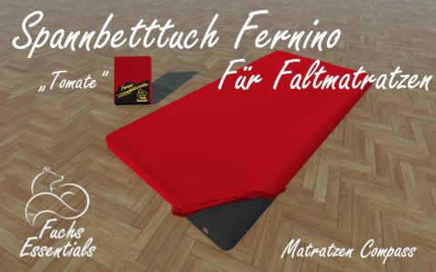 Bettlaken 110x200x14 Fernino tomate - insbesondere fuer Faltmatratzen