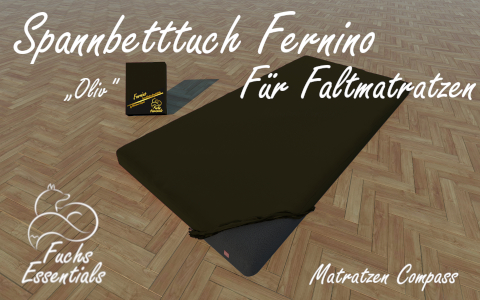 Spannbetttuch 112x180x11 Fernino oliv - insbesondere fuer Gaestematratzen
