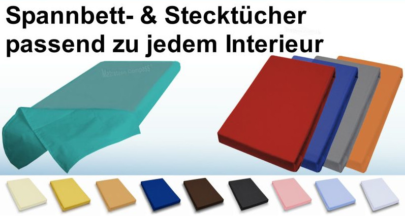 Spannbettlaken, Spannbetttücker in vielen Größen und Farben von Matratzen Compass