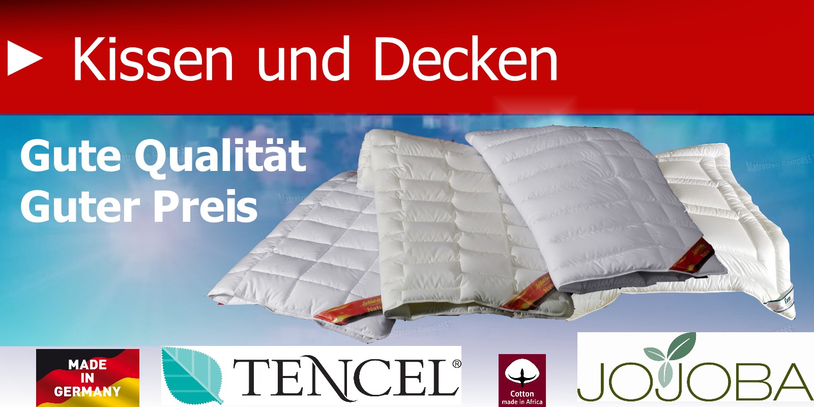 Kissen Bettdecken Spannlaken und Spannbetttücher gibts bei Matratzen Compass