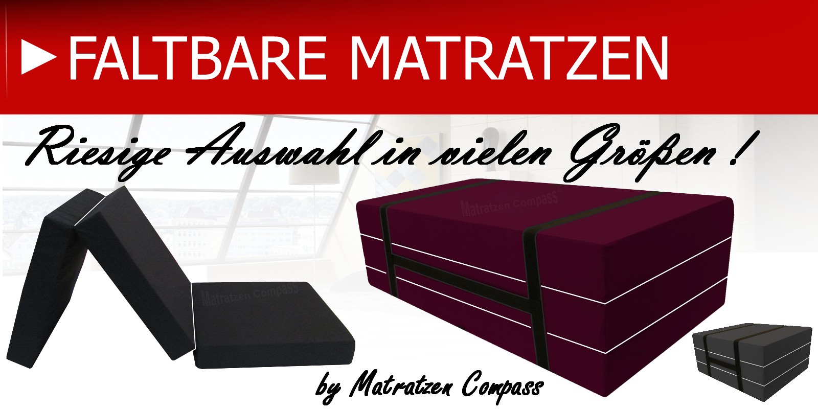 Faltmatratzen, Campingmatratzen, Koffermatratzen, Klappmatratzen von Matratzen Compass