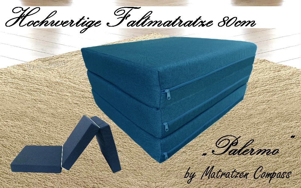 Faltbare Matratze  80x190x11 cm blau Palermo