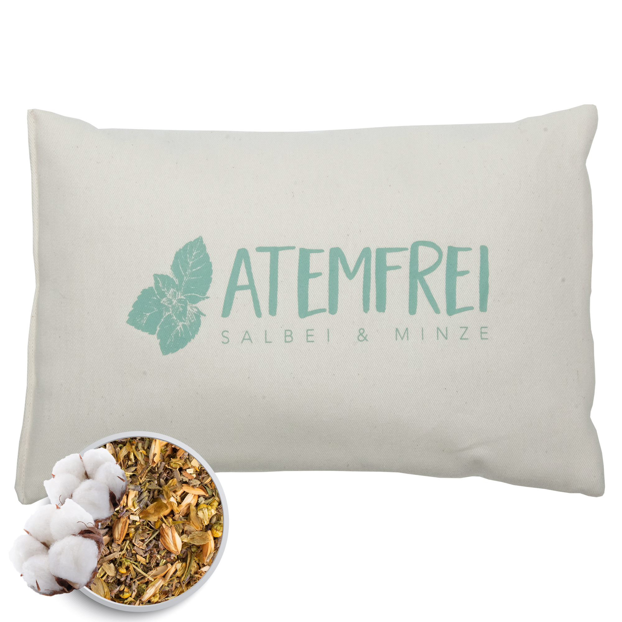 hochwertiges-duftkissen-atemfrei-mit-salbei-und-minze-kraeuterduft-kissen-bei-erkaeltung Herbalind Natur - Kräuterkissen Atemfrei 30 x 20 cm