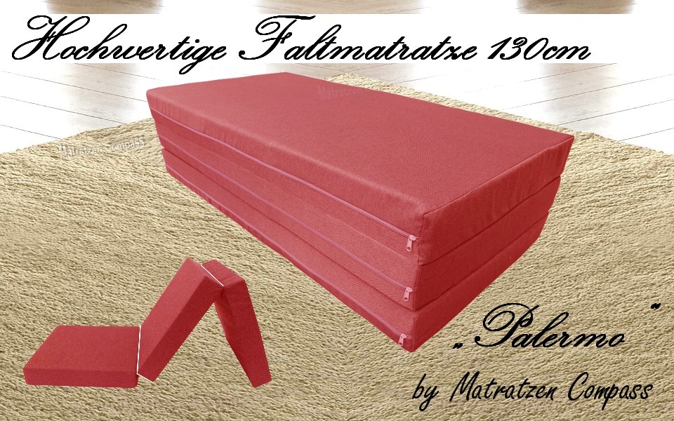 Faltbare Matratze 130x190x11 cm rot Palermo