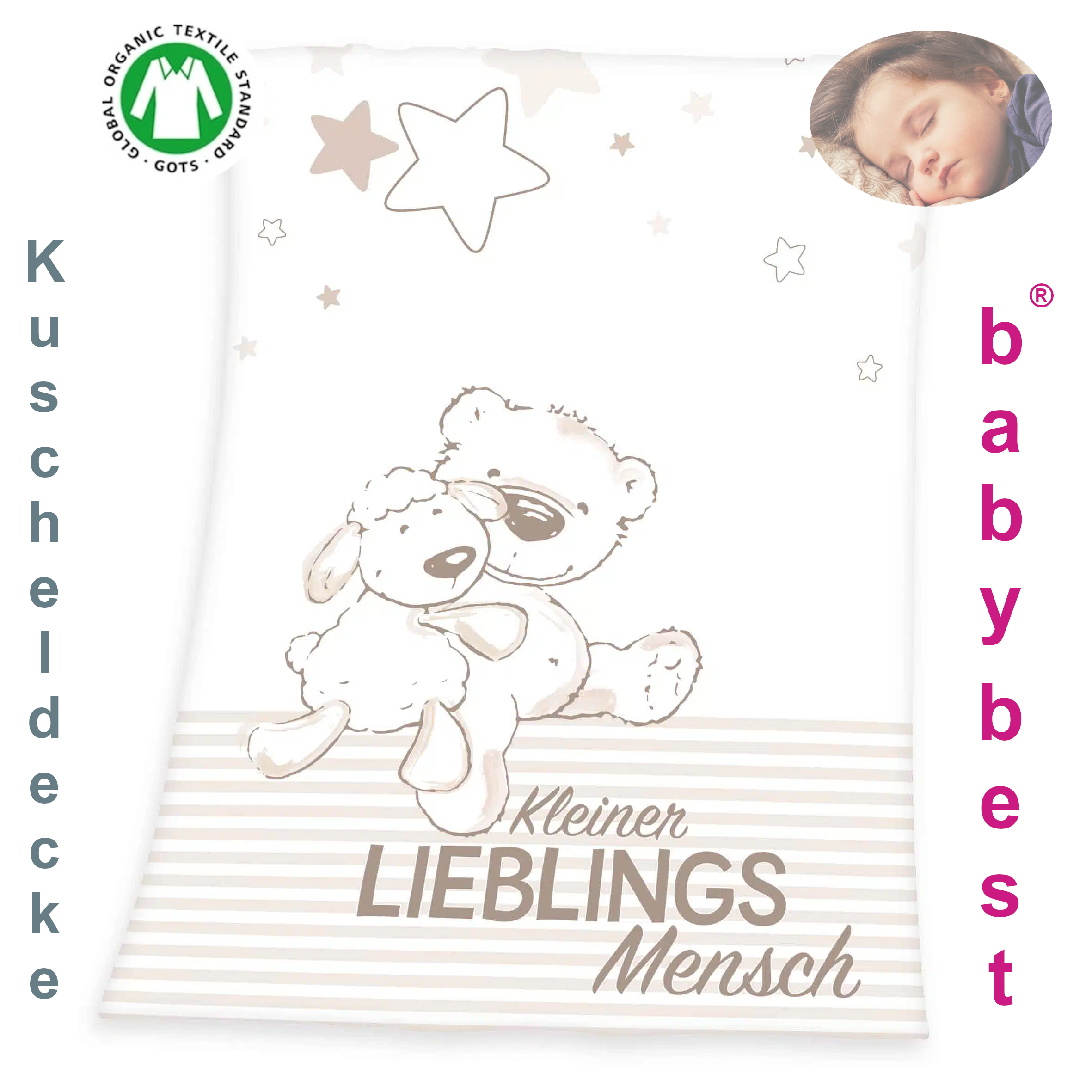 suesse-plueschdecke-kuscheldecke-baby-best-kleinkinder-babydecke-flauschige-decke-75-200-cm Baby Flauschdecke Lieblingsmensch 75x100 cm