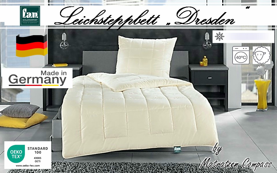 FAN-Leichteppdecke-Schafschurwolle-Dresden Schurwollkugelfaser - Leichtsteppdecke Dresden
