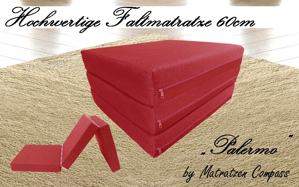Faltbare Matratze  60x200x11 cm rot Palermo