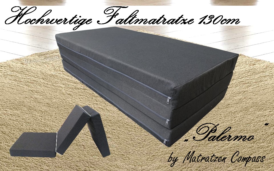 Faltbare Matratze  130x190x11 cm grau Palermo