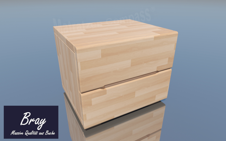 Nachttisch Bray Buche 48x40x39 - Echtholz massiv Nachttisch Bray Buche 48x40x39 - Echtholz massiv