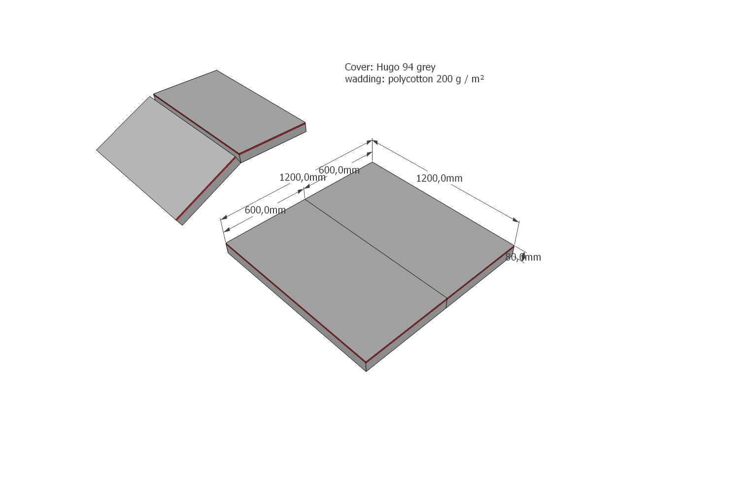 AN 12154 Roomster 2- teilig Spezial 120 x 120 x 8cm (60-60)