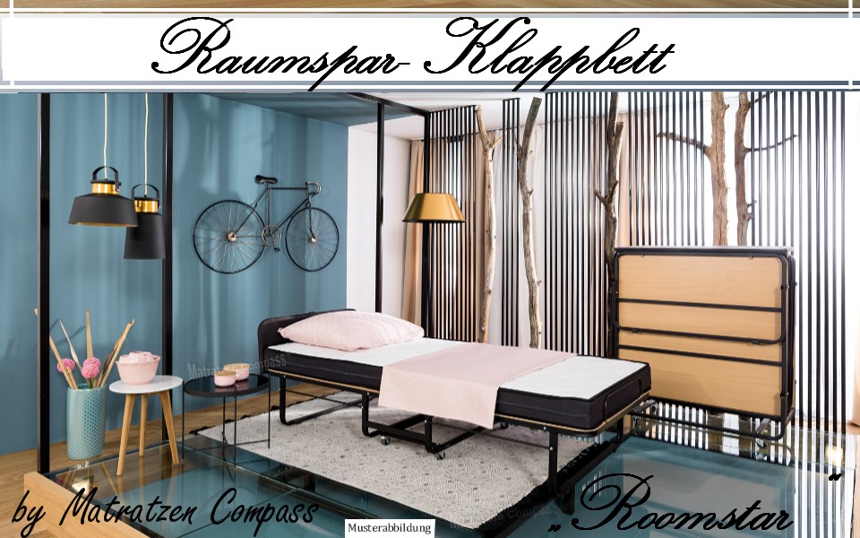 Raumsparbett-Gaesteklappbett-Roomster Raumsparbett Roomster Komfortschaum 90 x 200 cm