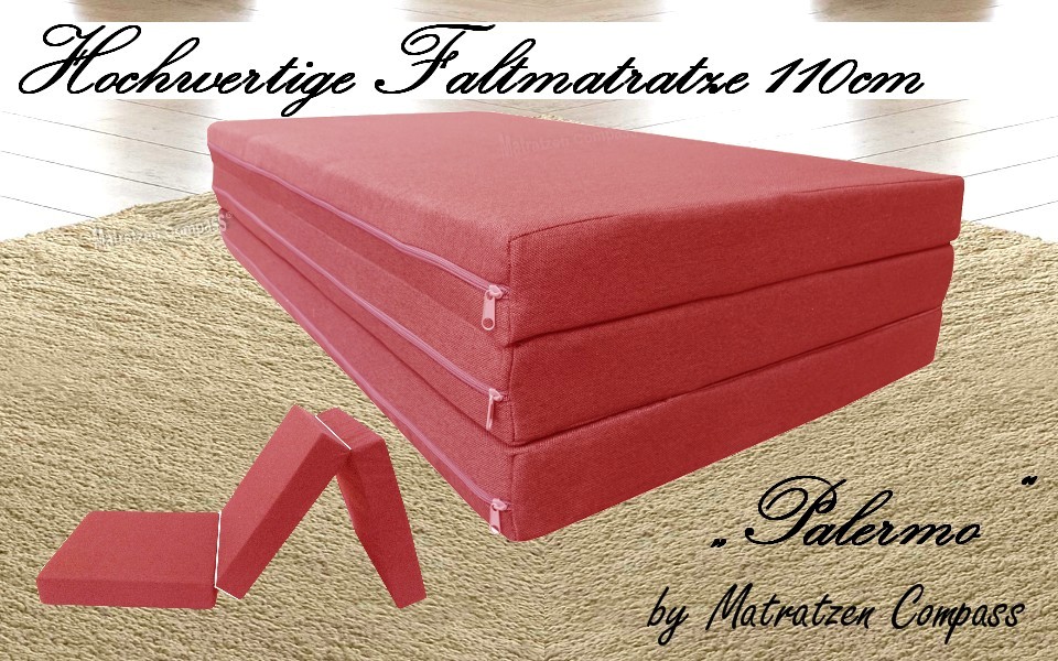 Faltmatratzen-110cm-faltbare-Matratzen-Renault-faltbare-Matratzen-110cm-klappbare-Matratze-110-Faltmatratzen-110-cm-Klappmtratzen-110-cm-twinsize-foldable-matress-neu Faltbare Matratze  110x190x8 cm rot Palermo - Ideal für Renault Kangoo