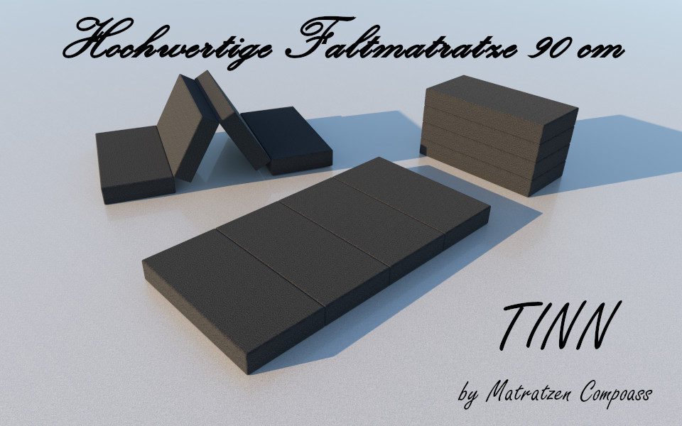 Klappmatratze-4-teilig-Tinn-90x200x11-4-teilige-Faltmatratzen-90x200x11-4-Teilige-Klappmatratzen-90x200x11-4-Teilige-Koffermatratzen-4-teilige-Gaestematratzen Faltmatratze 4 - teilig 90x200x11 cm grau Tinn