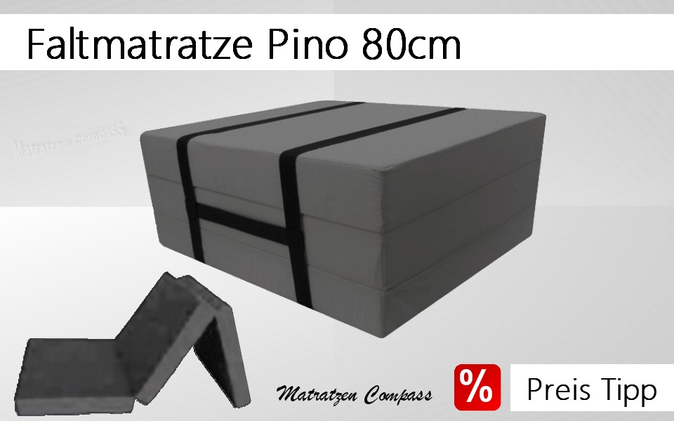 Faltmatratze-80cm-Faltmatratze-Pino-Faltmatratze-Angebot-getestete-Faltmatratze-Faltmatratze-billig-Faltmatratze-guenstig-Faltmatratze-Angbebot-Klappmatratze-Angebot Klappmatratze mit Tragegurt 80x190x10 grau Pino