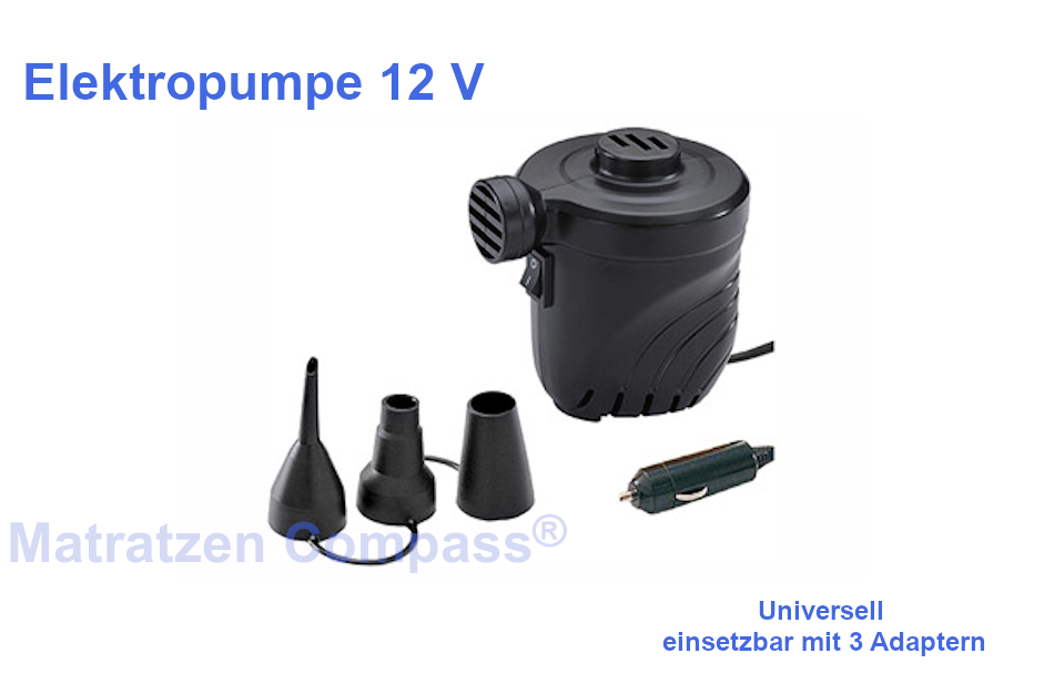 elektrische-luftpumpe-kraftvolle-pumpe-fue-luftbett-schlauchboot-campingbett-elektropumpe-12-v-zigarettenanzuender Elektrische Pumpe für KFZ 12 V Anschluß