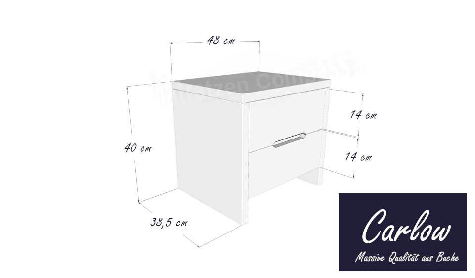 Nachttisch Carlow Buche 48x40x39 - natürlich nachhaltig Nachttisch Carlow Buche 48x40x39 - natürlich nachhaltig