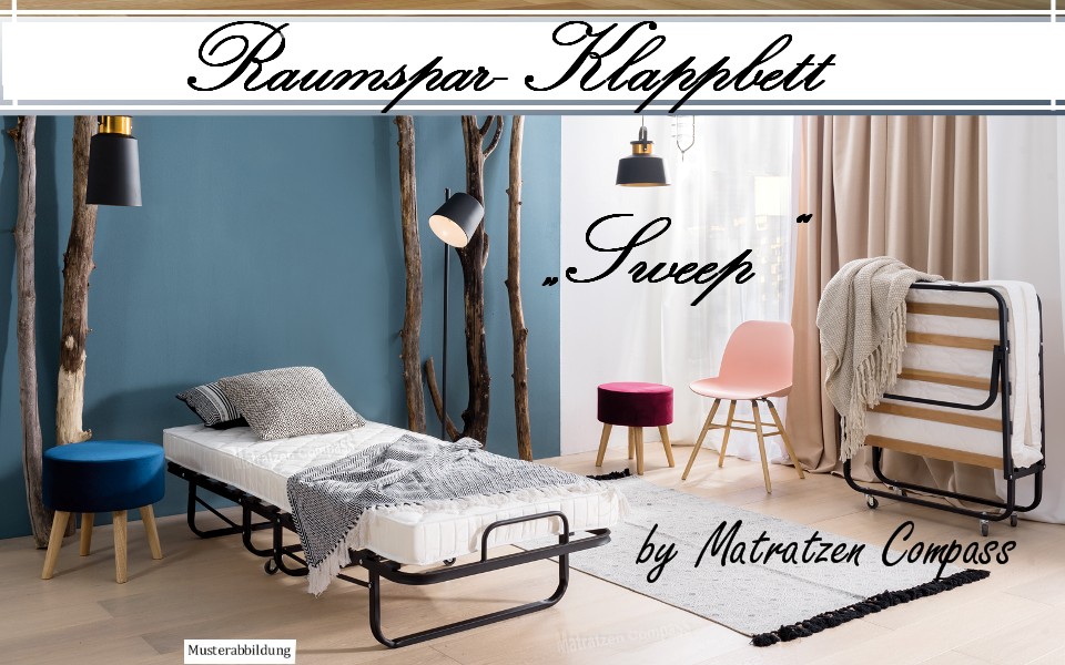 Raumsparbett-Gaesteklappbett-Sweep Raumsparbett Sweep Komfortschaum 80 x 190 cm