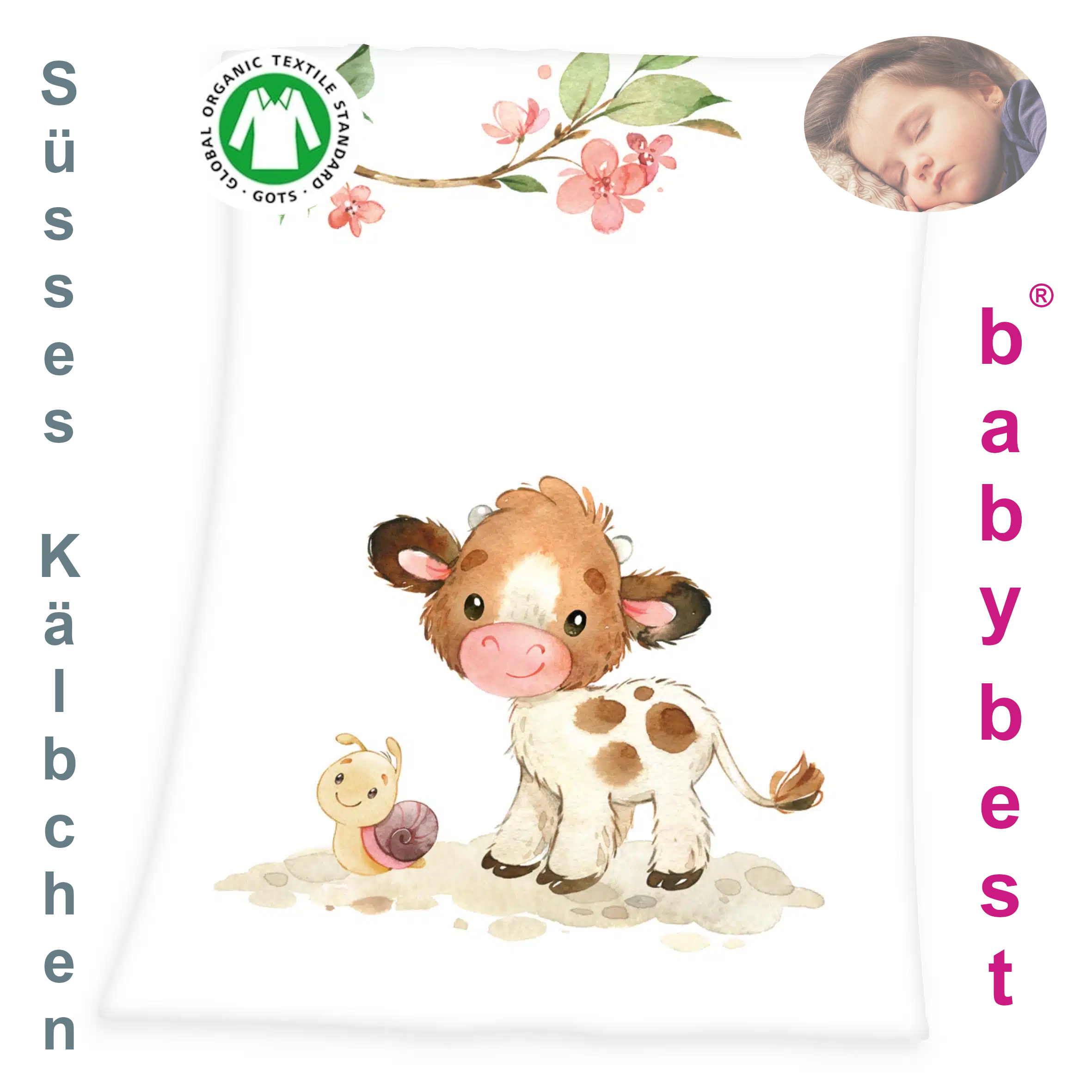 kuscheldecke-suesses-kaelbchen-softige-plueschdecke-baby-best-babydecke-75-100-cm Baby Soft Peach Decke Süßes Kälbchen 75x100 cm