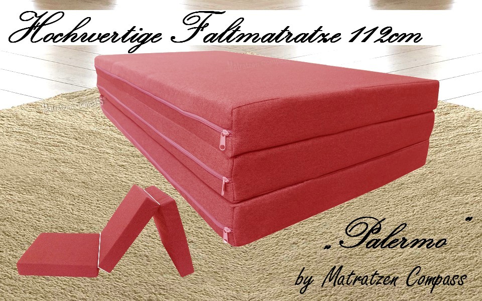 Faltbare Matratze 112x200x11 cm rot Palermo perfekt für VW Caddy