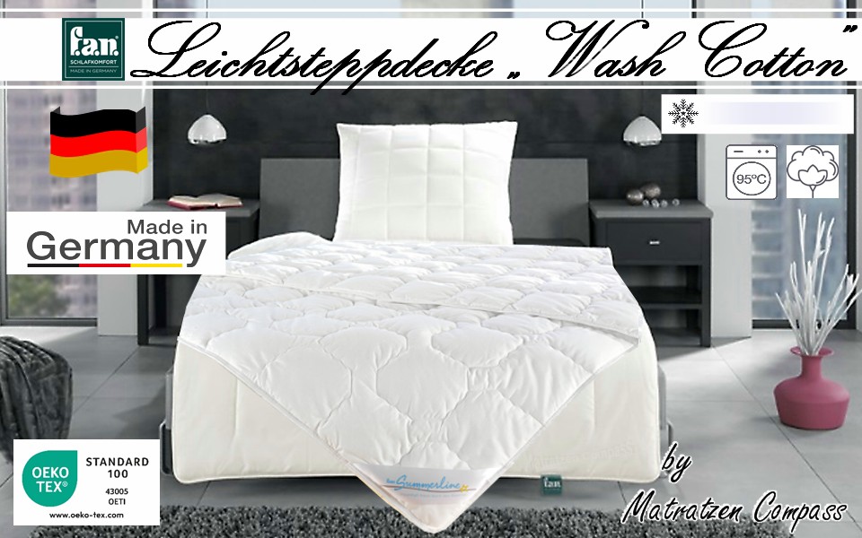 FAN-Leichtsteppdecke-Wash-Cotton-Summerline-Baumwolle-fuer-Allergiker Baumwoll - Leicht-Steppbett Wash Cotton