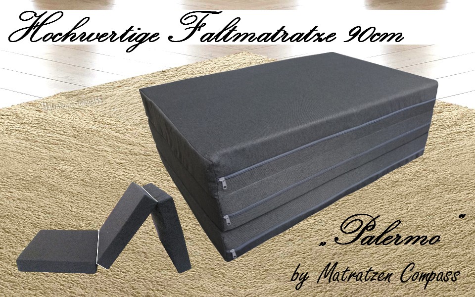 Faltbare Matratze  90x190x11 cm grau Palermo