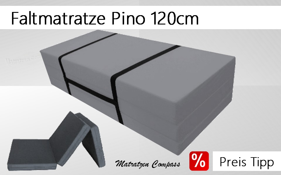 Faltmatratze-120-cm-Klappmatratze-120cm-faltbare-Matratze-120cm-Gaestematratze-gross-120cm-Gaestebett-kaufen-Gaestematratzen-kaufen-Faltmatratze-Preisvergleich Klappmatratze mit Tragegurt 120x190x10 grau Microfaser Pino