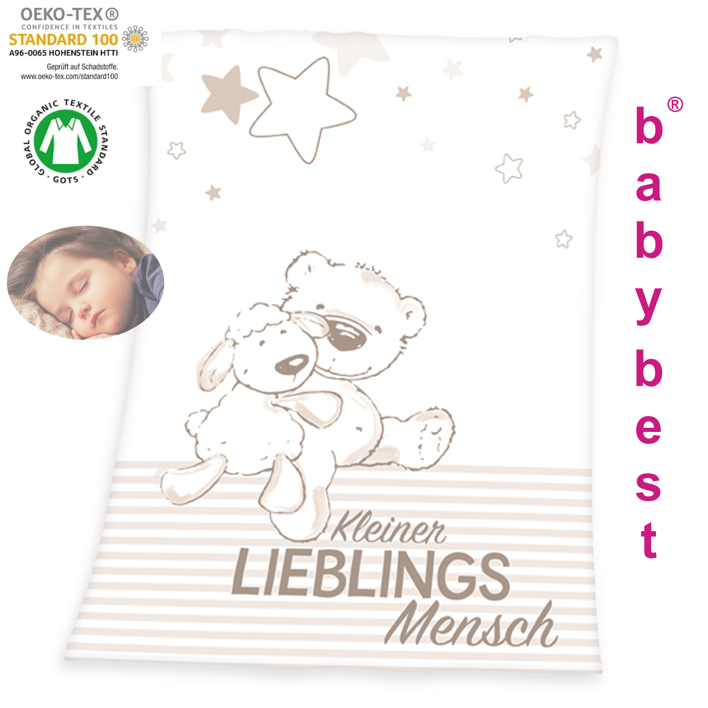 kleinkinder-bettwaesche-wendebettwaesche-babybettwaesche-lieblingsmensch-100-135-cm Babybettwäsche Lieblingsmensch 100 x 135 Renforce mit Kissenbezug 40 x 60 cm